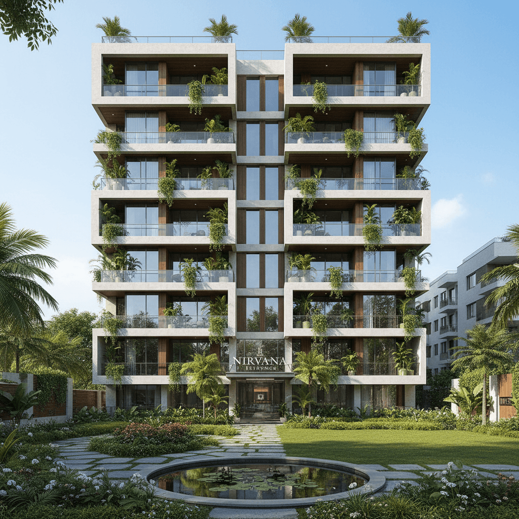 आधुनिक आवासीय अपार्टमेंट भवन